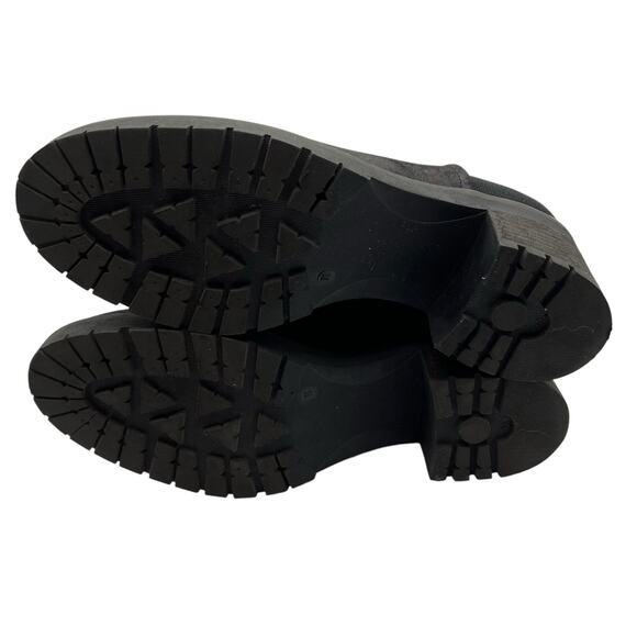 Crown Vintage Chelsea Size 11 Chunky Heel Ankle Boots Booties Black Slip On - Picture 11 of 15